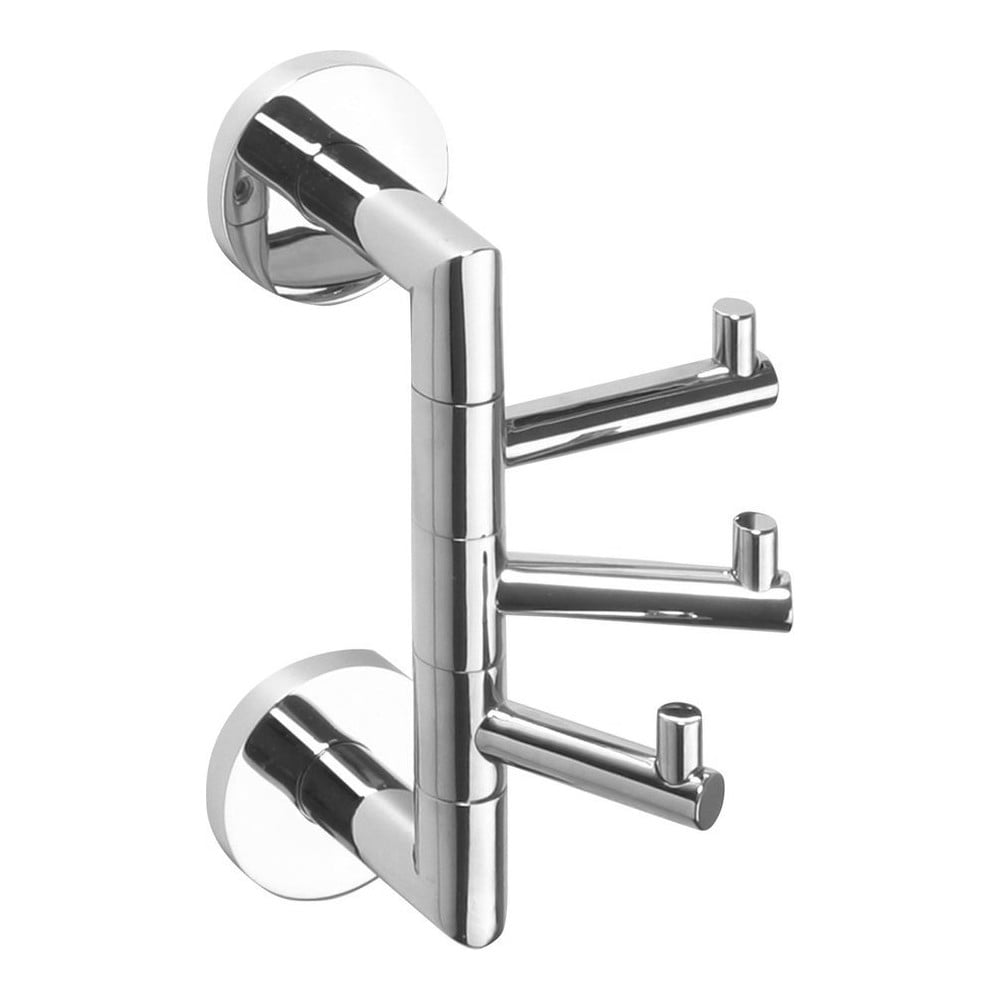 Nástenný mosadzný držiak na uteráky v lesklo striebornej farbe X-Round – Sapho