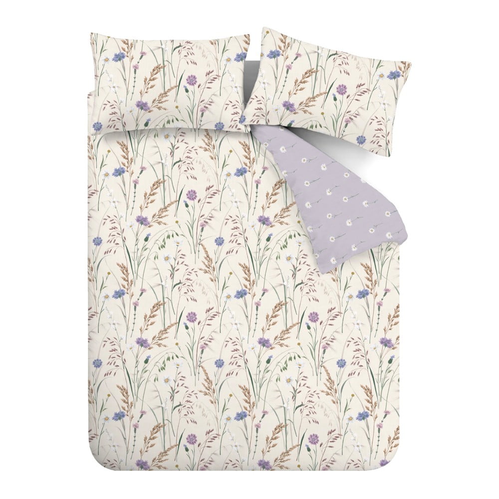 Obliečky na dvojlôžko v levanduľovej a béžovej farbe 200x200 cm Grasmere – Catherine Lansfield