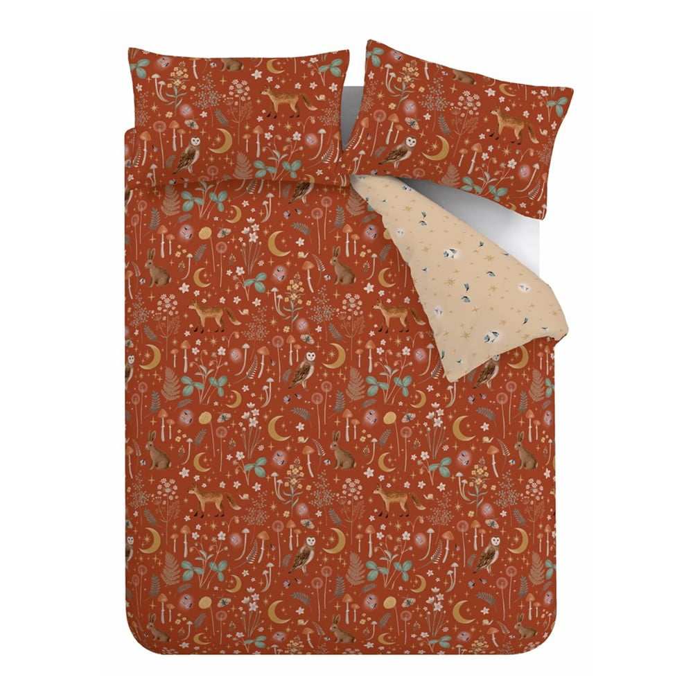 Obliečky na dvojlôžko v tehlovej farbe 200x200 cm Enchanted Twilight Animals – Catherine Lansfield