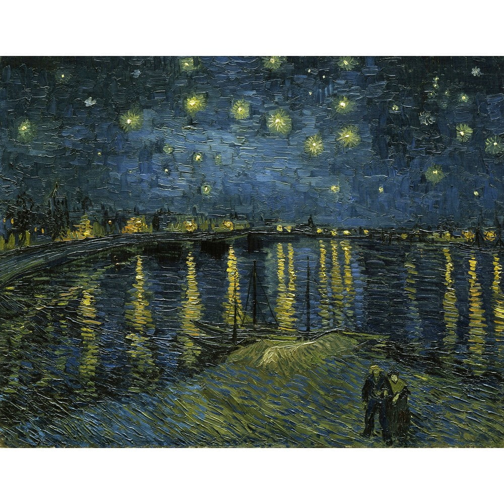 Obraz - 90x70 cm reprodukcia The Starry Night, Vincent van Gogh – Fedkolor