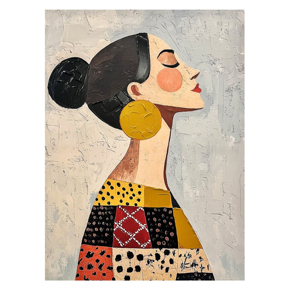 Obraz s ručne maľovanými prvkami 70x100 cm Mae – Styler