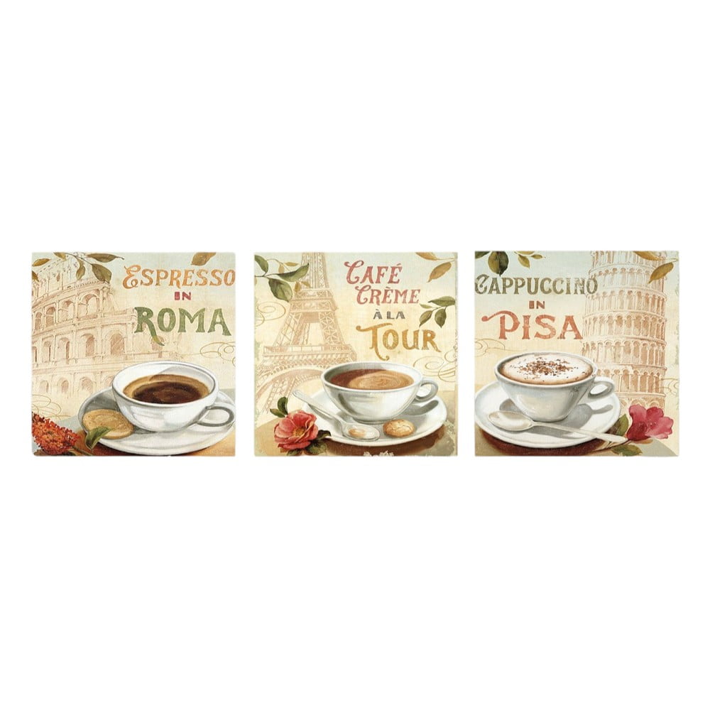 Obrazy v súprave 3 ks 30x30 cm Taliansko – Wallity