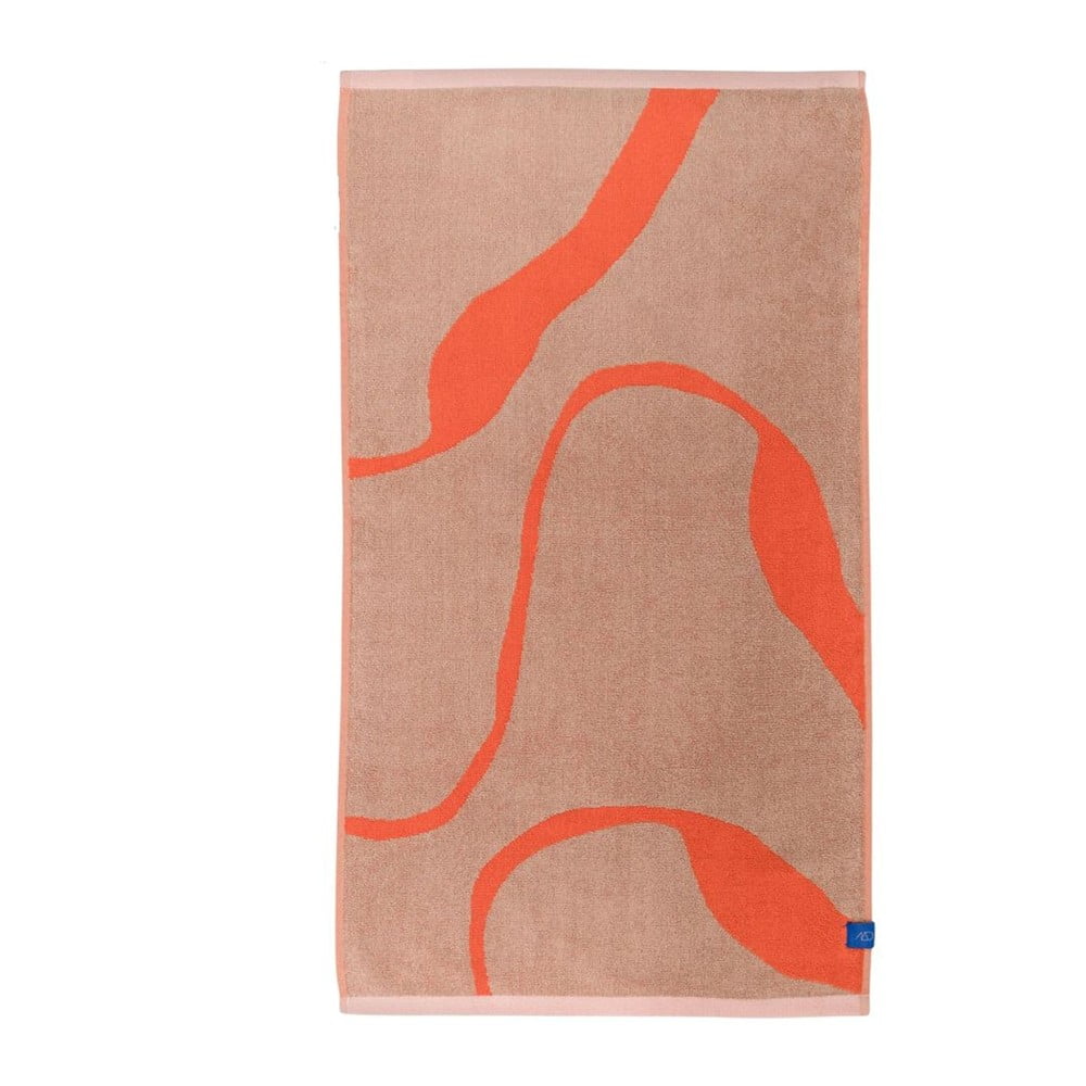 Oranžová/svetlohnedá osuška z Bio bavlny 70x133 cm Nova Arte – Mette Ditmer Denmark