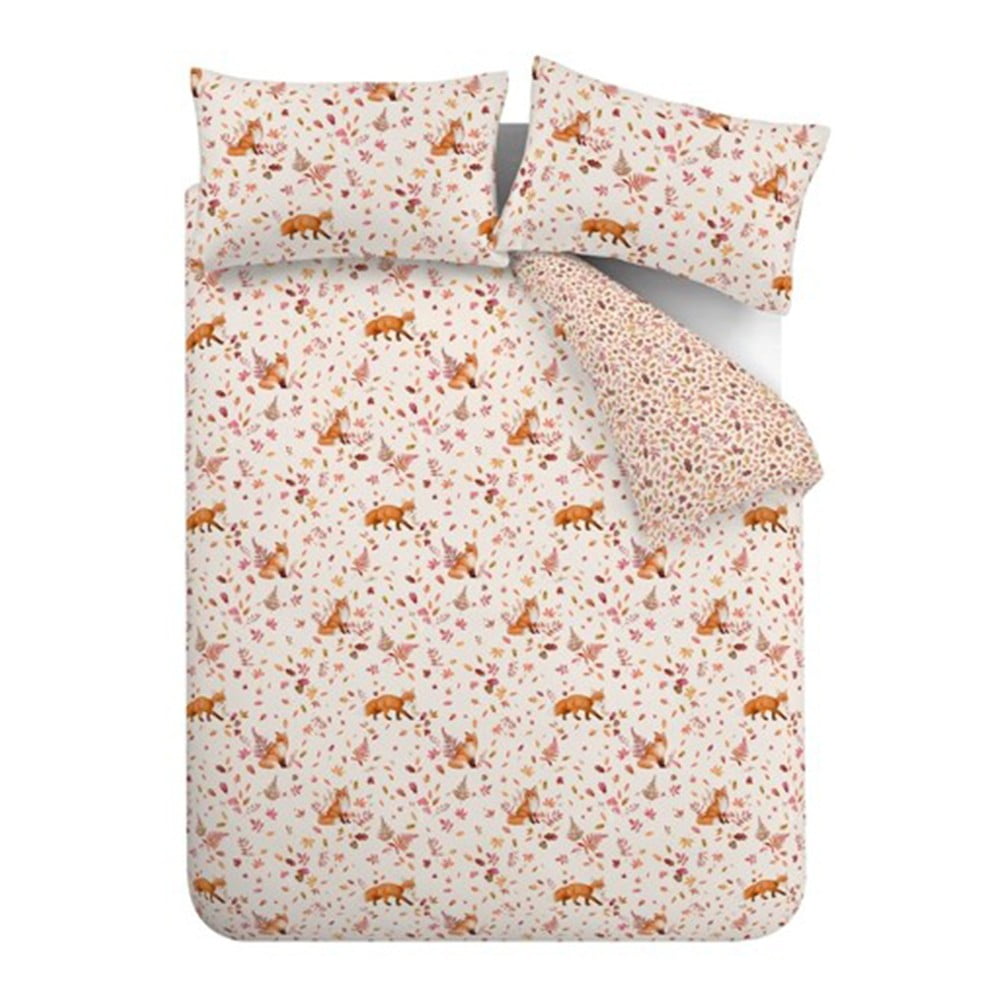 Oranžové/béžové obliečky na dvojlôžko 200x200 cm Woodland Fox – Catherine Lansfield