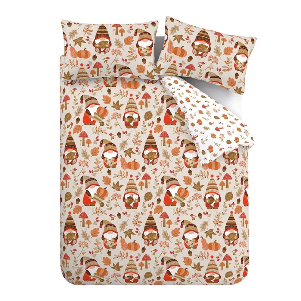 Oranžové/hnedé obliečky na dvojlôžko 200x200 cm Woodland Gonks – Catherine Lansfield