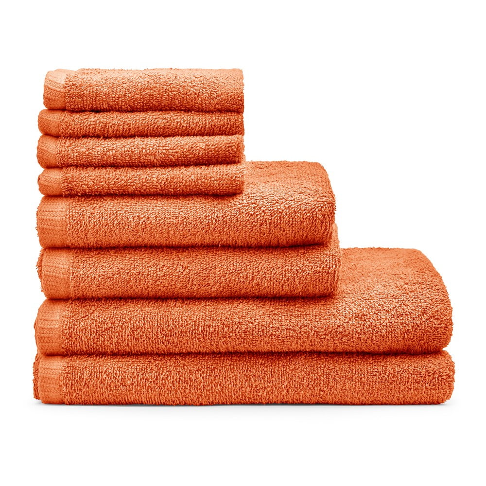 Oranžové rýchloschnúce bavlnené uteráky a osušky v súprave 8 ks Quick Dry – Catherine Lansfield