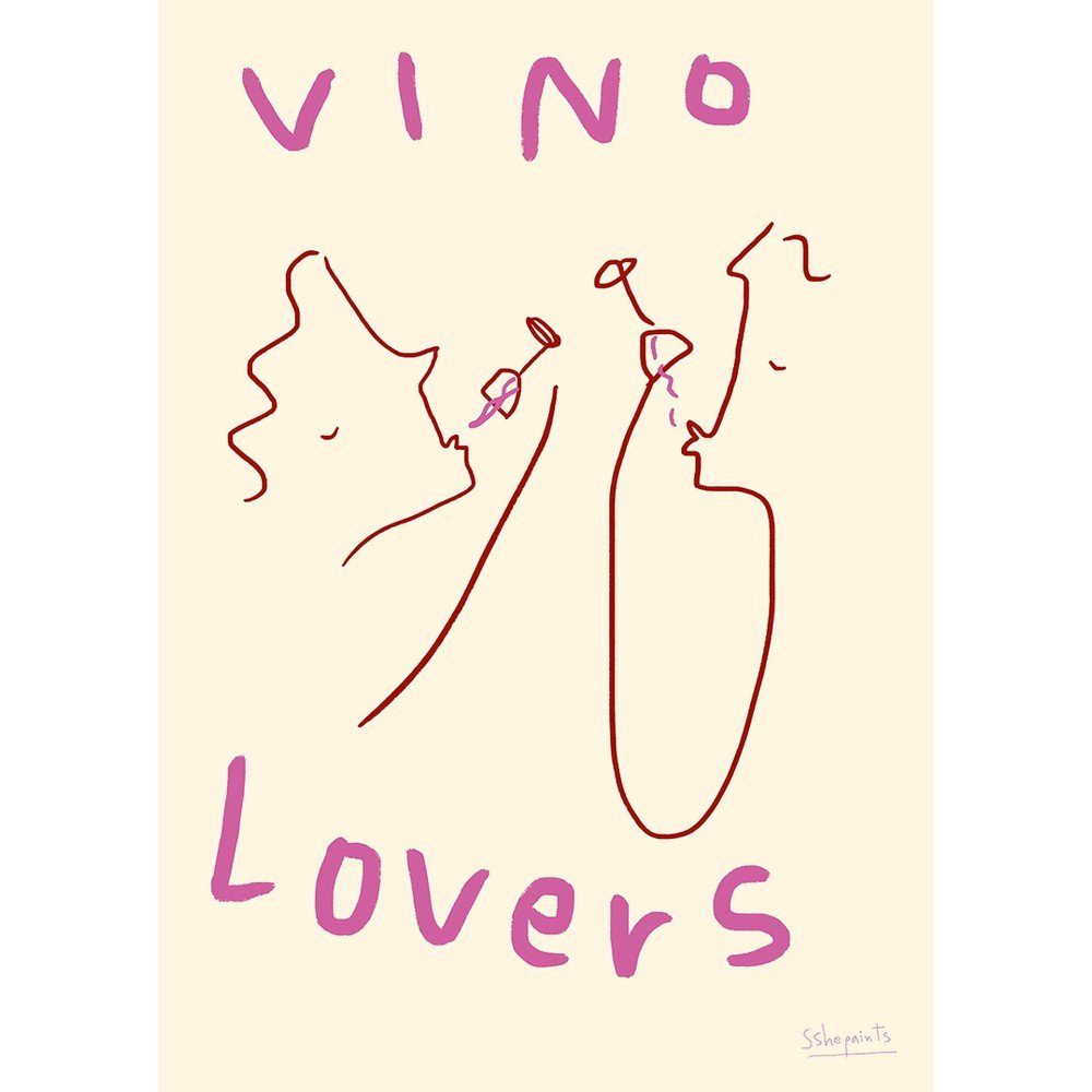 Plagát 50x70 cm Vino Lovers – Ruby Hughes – The Poster Club