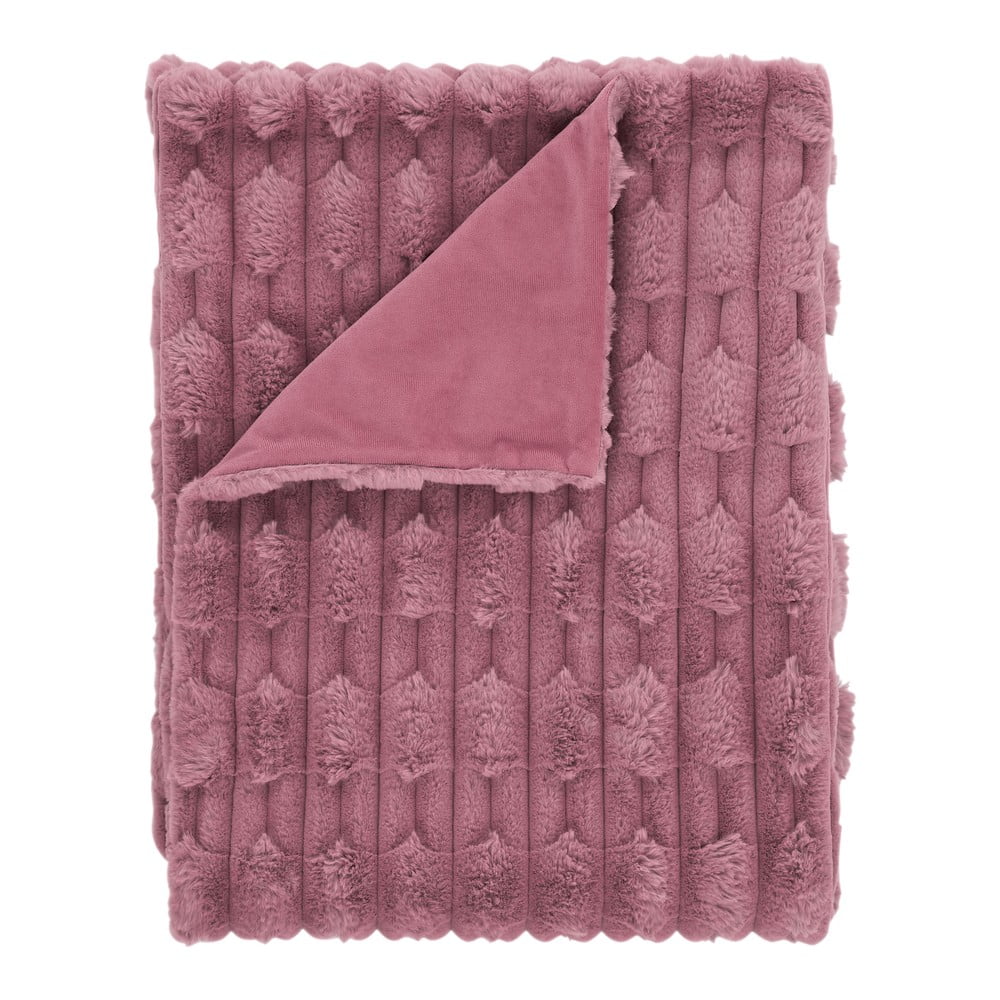 Ružová deka z mikroplyšu 150x200 cm Carved Fur – Bianca
