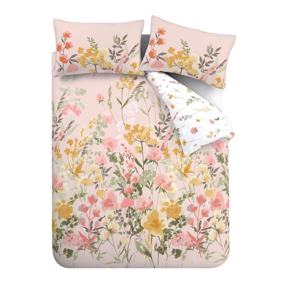 Ružové obliečky na dvojlôžko 200x200 cm Countryside Floral – Catherine Lansfield