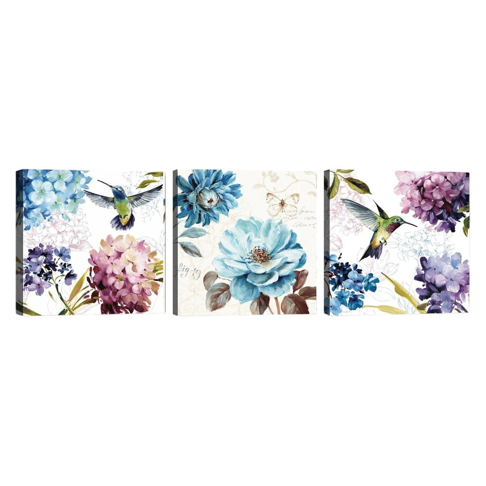 Sada 3 obrazov Tablo Center Hummingbird