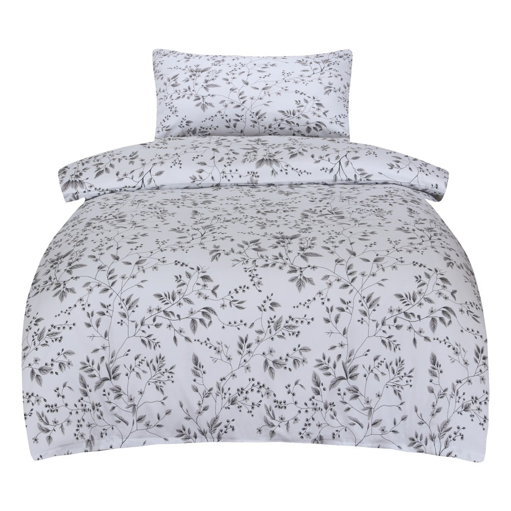 Sivé obliečky na jednolôžko z bavlneného saténu 140x200 cm Gloria – My House