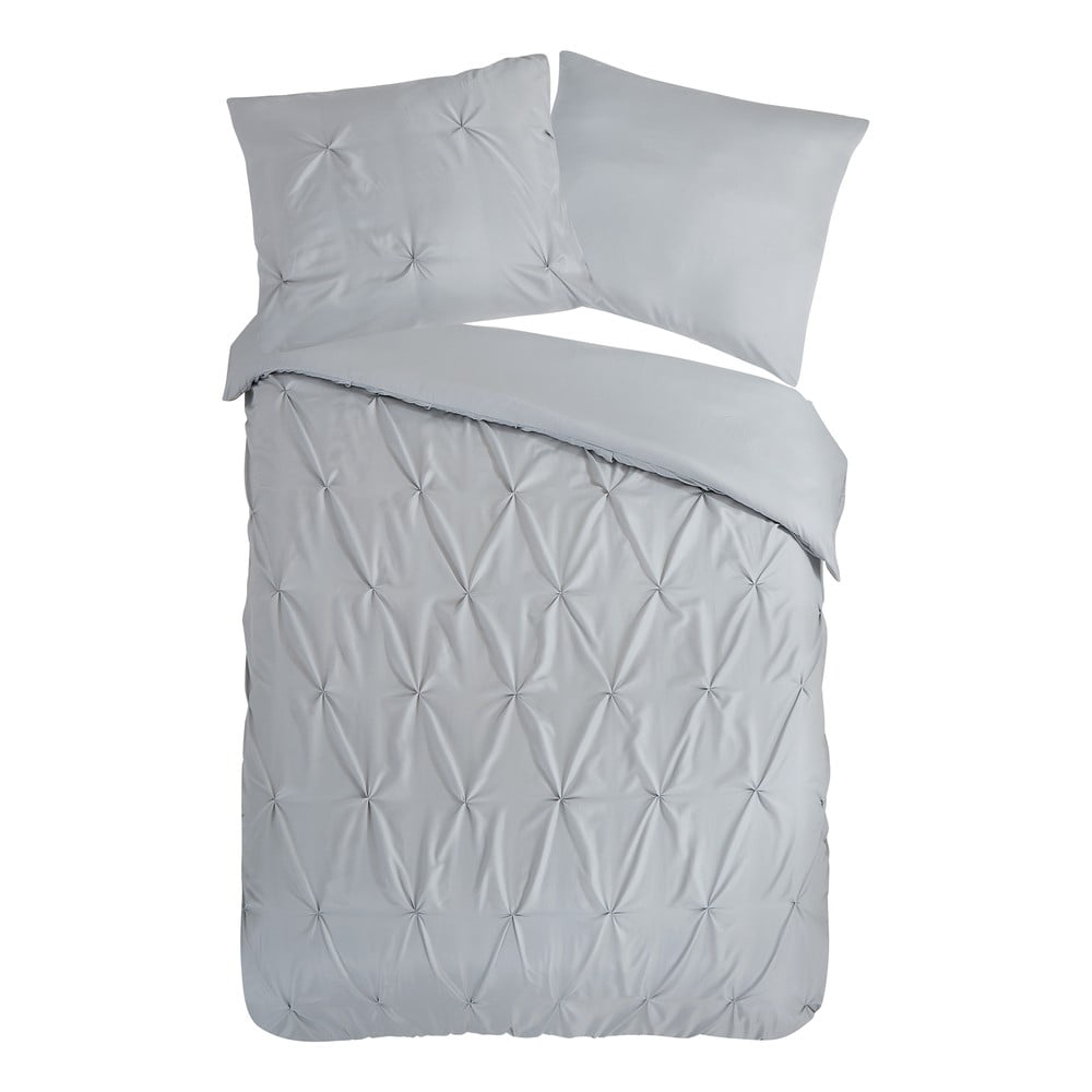 Sivé predĺžené obliečky na jednolôžko z mikrovlákna 140x220 cm Pure Elegance – Good Morning