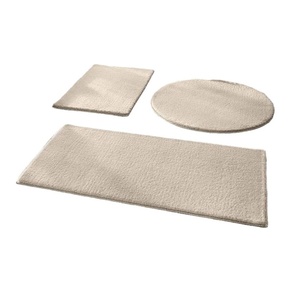 Sivobéžové kúpeľňové predložky v súprave 3 ks 50x90 cm – Mila Home
