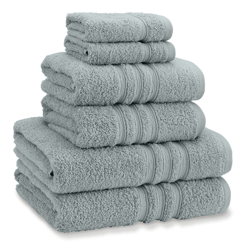 Sivozelené froté bavlnené uteráky a osušky v súprave 6 ks Zero Twist – Catherine Lansfield