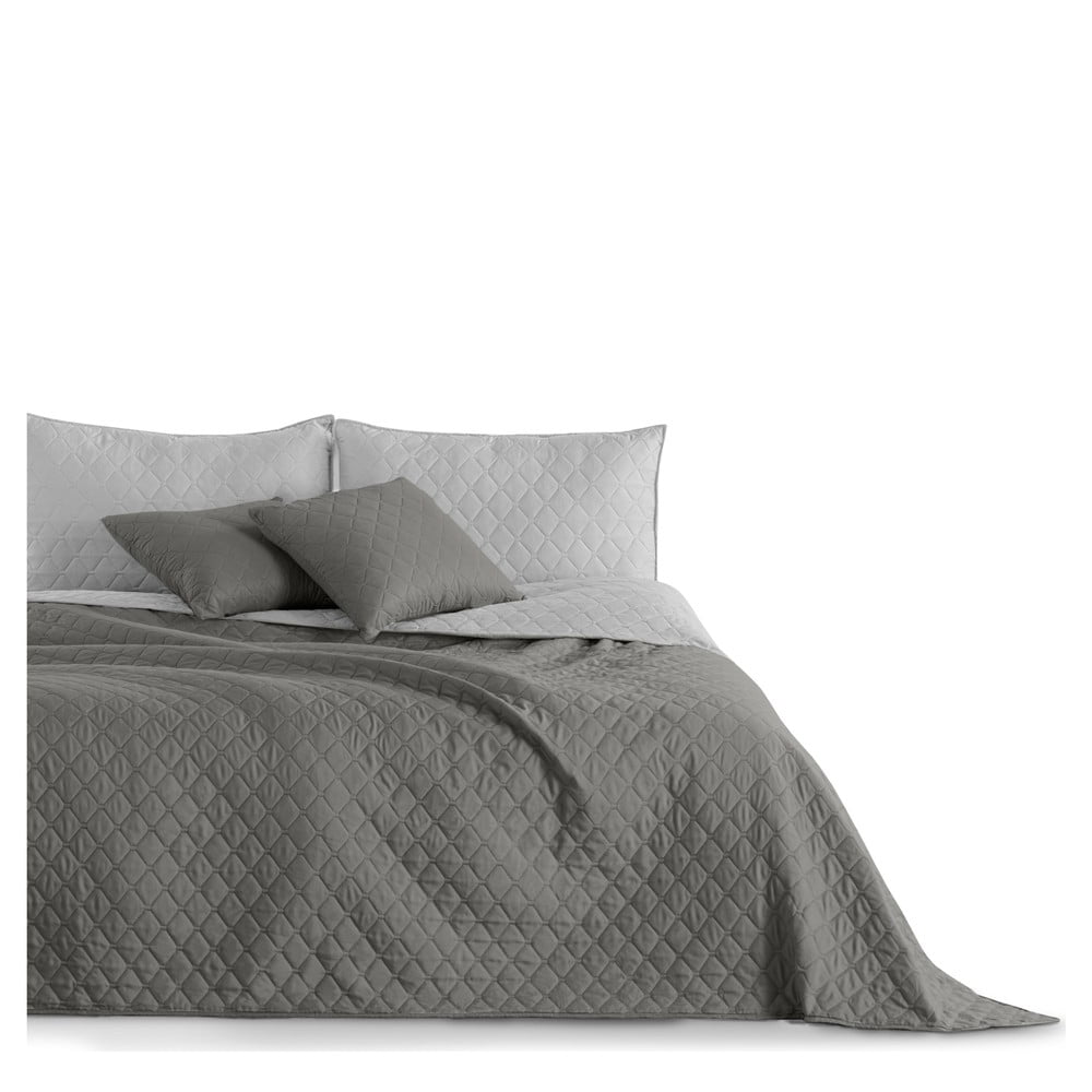 Sivý obojstranný pléd z mikrovlákna DecoKing Axel, 260 × 280 cm