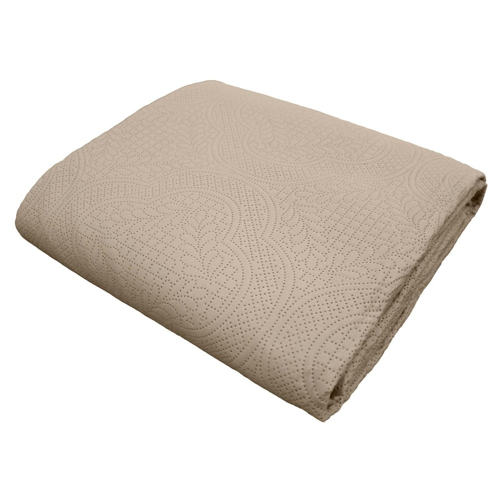 Svetlohnedá súprava prikrývky a obliečky na vankúš z mikrovlákna 240x260 cm Romane – douceur d'intérieur