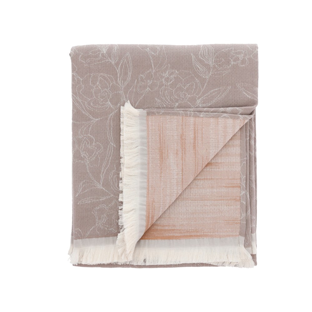 Svetlohnedý pléd z organickej bavlny Södahl Infinity, 130 x 170 cm