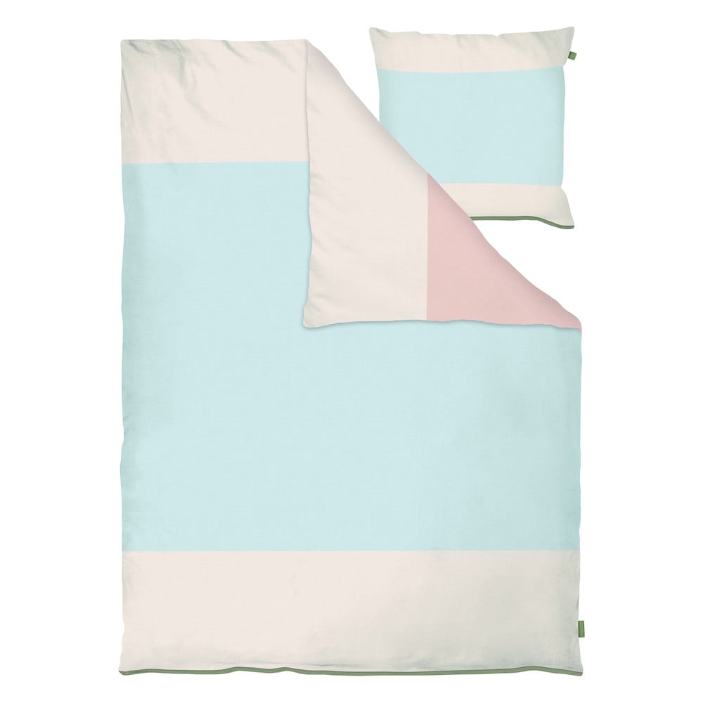 Svetlomodré predĺžené obliečky na jednolôžko z bavlneného perkálu 140x220 cm Colore – Mette Ditmer Denmark