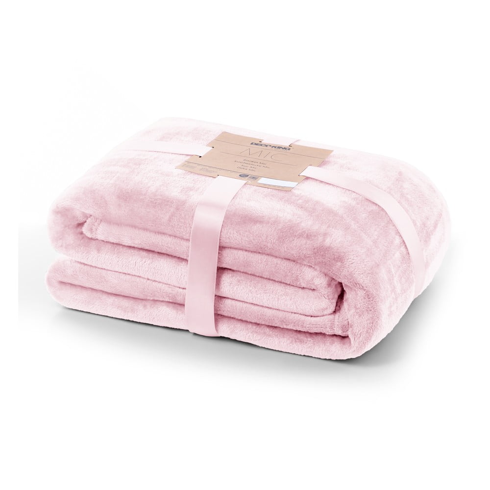 Svetloružová deka z mikrovlákna DecoKing Mic, 200 × 220 cm
