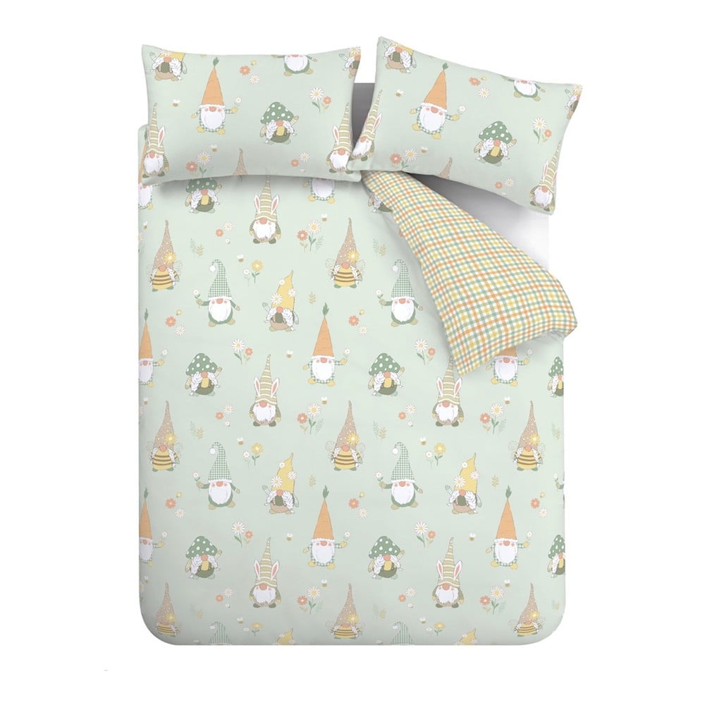 Svetlozelené obliečky na dvojlôžko 200x200 cm Spring Gonks – Catherine Lansfield