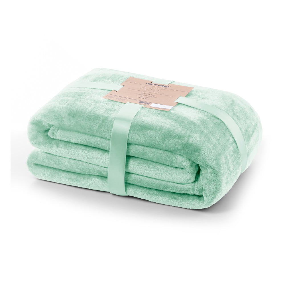 Svetlozelený pléd DecoKing Mic, 220 x 200 cm