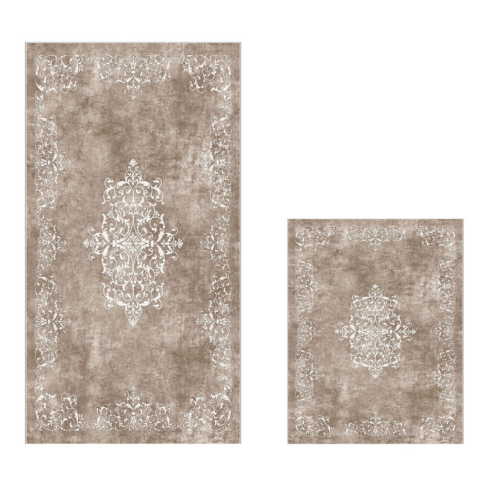 Taupe kúpeľňové predložky v súprave 2 ks 60x100 cm – Foutastic