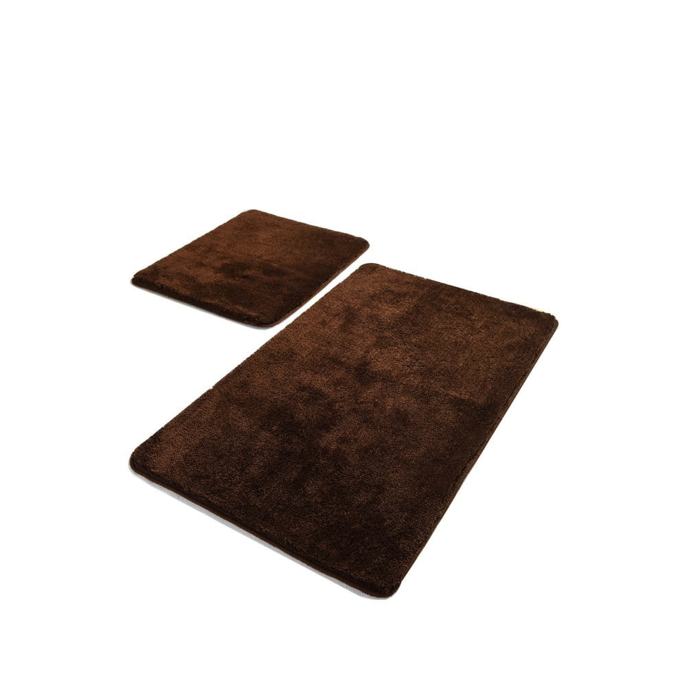 Tmavohnedé kúpeľňové predložky v súprave 2 ks 60x100 cm Havai – Foutastic