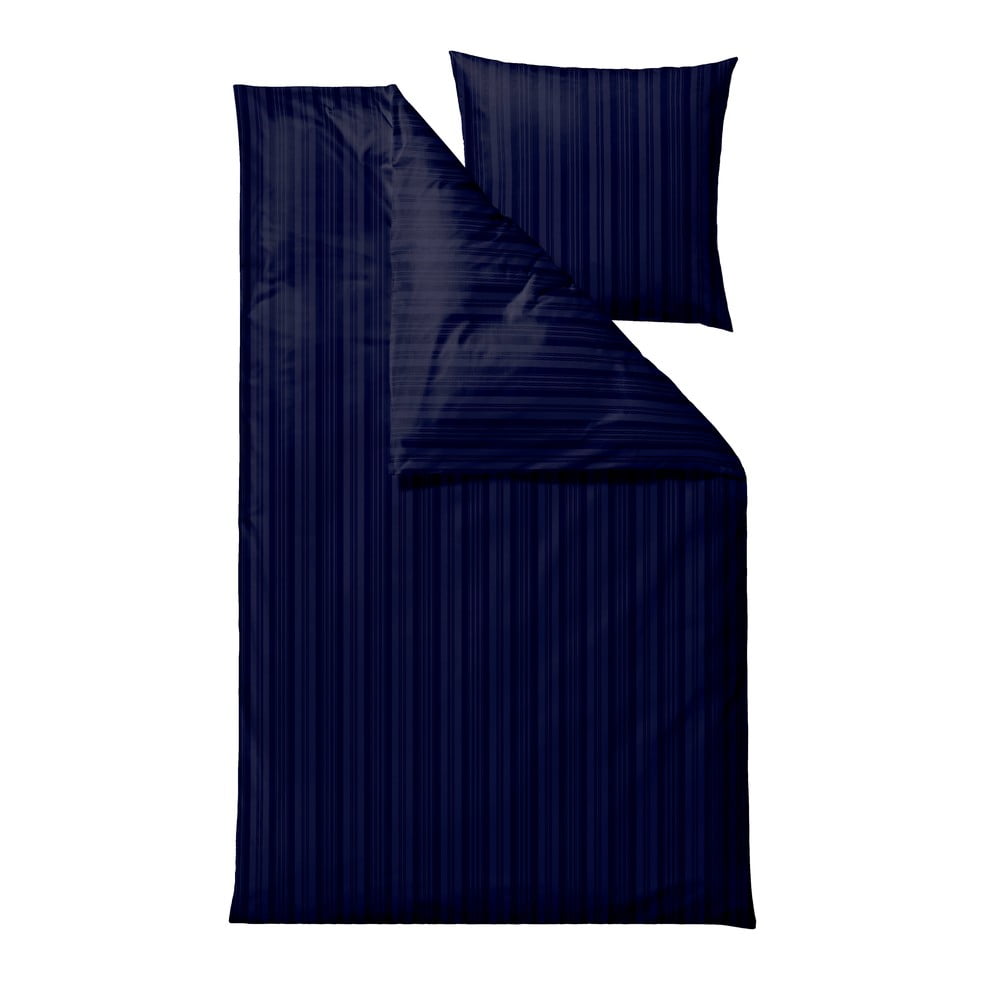 Tmavomodré damaškové obliečky na jednolôžko/predĺžené 140x220 cm Noble – Södahl