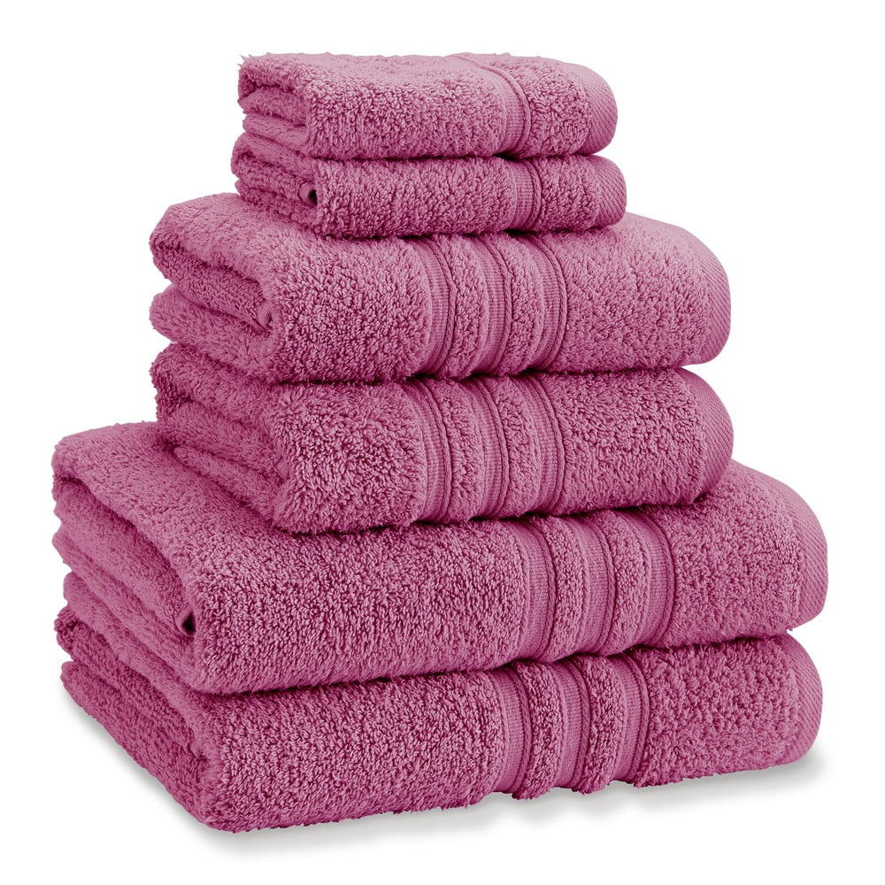 Tmavoružové froté bavlnené uteráky a osušky v súprave 6 ks Zero Twist – Catherine Lansfield