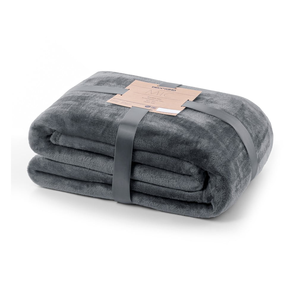 Tmavosivá deka z mikrovlákna DecoKing Mic, 220 × 240 cm