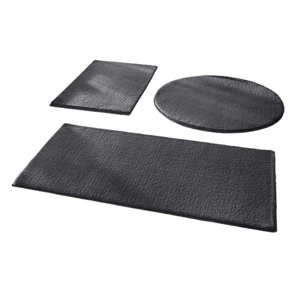 Tmavosivé kúpeľňové predložky v súprave 3 ks 50x90 cm – Mila Home