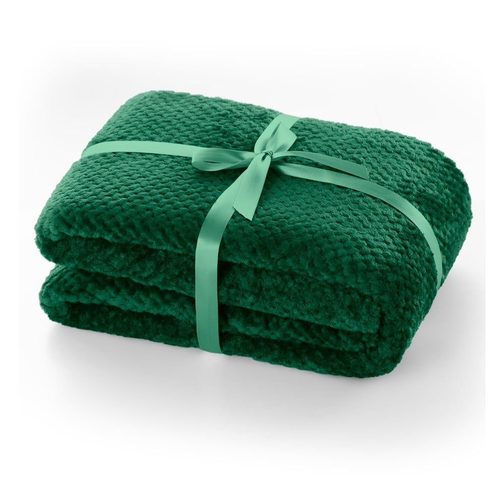 Tmavozelená deka z mikrovlákna DecoKing Henry, 220 x 240 cm