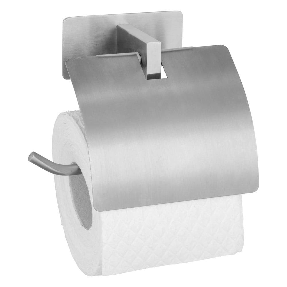 V matne striebornej farbe samodržiaci držiak na toaletný papier z nehrdzavejúcej ocele Genova – Wenko