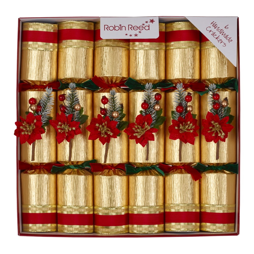 Vianočné crackery v súprave 6 ks Poinsettia – Robin Reed
