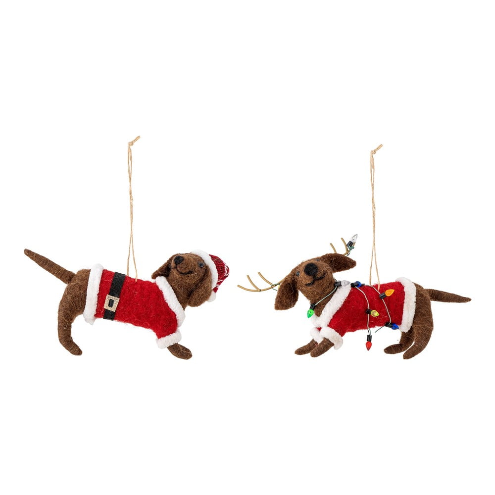 Vlnené vianočné ozdoby v súprave 2 ks 12 cm Monty – Bloomingville