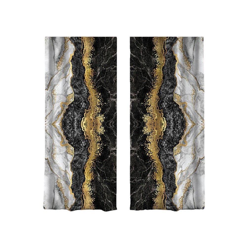 Závesy v čierno-zlatej farbe v súprave 2 ks 140x260 cm - Mila Home