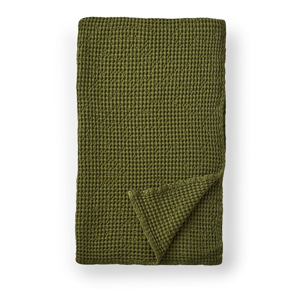 Zelená bavlnená deka 150x200 cm Jaipur Chunky Waffle – Pineapple Elephant