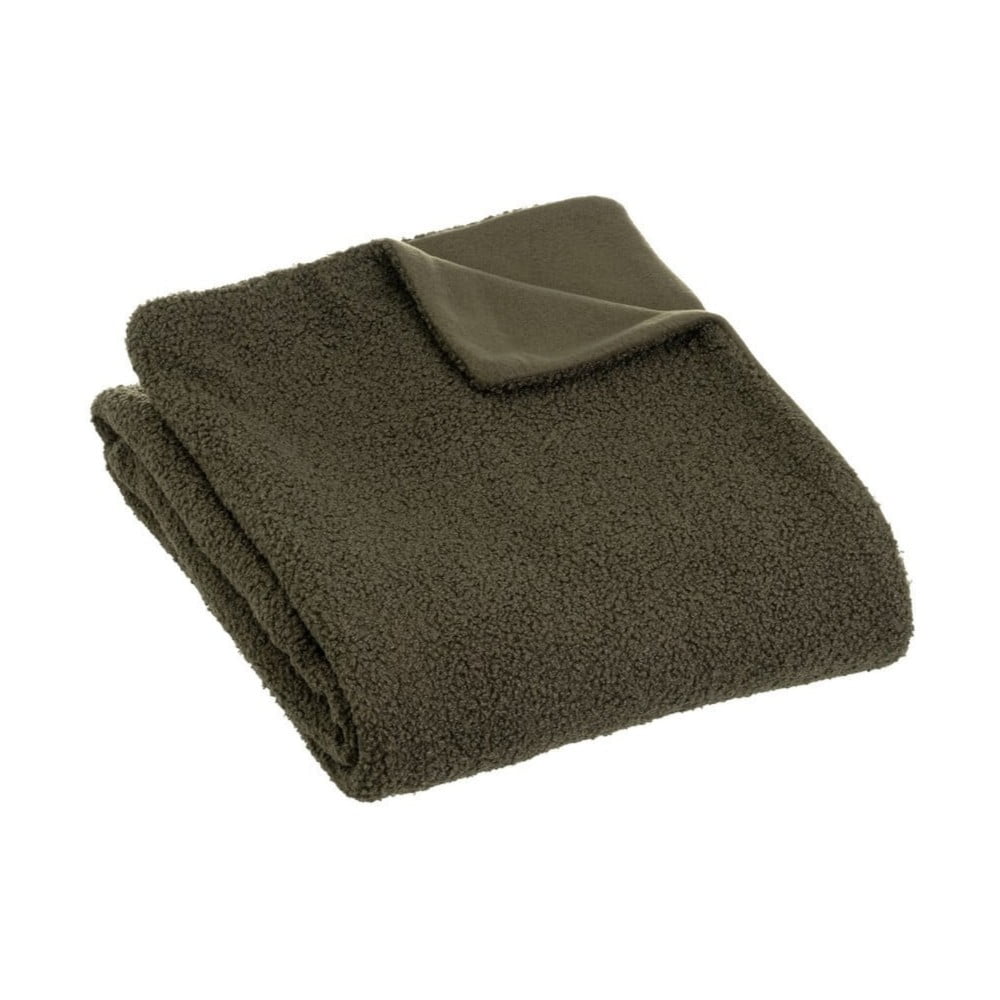 Zelená deka s baránkom 130x160 cm Sherpa Bouclé – Casa Selección