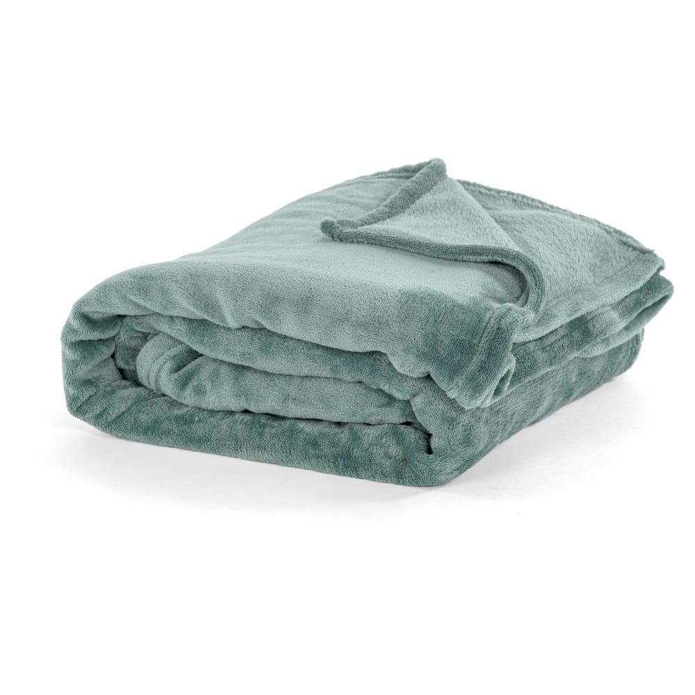 Zelená mikroplyšová deka Tiseco Home Studio, 220 x 240 cm