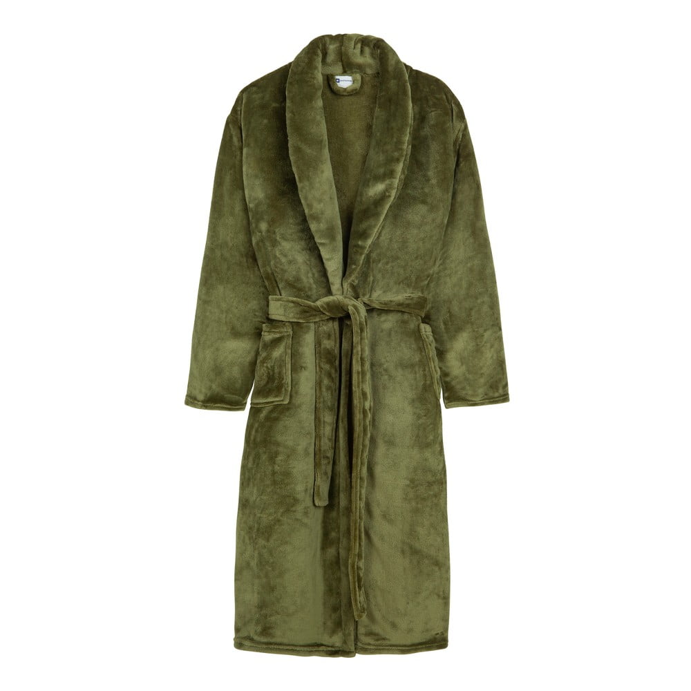 Zelený župan z mikroplyšu veľkosť M/L Polyvelvet – Good Morning