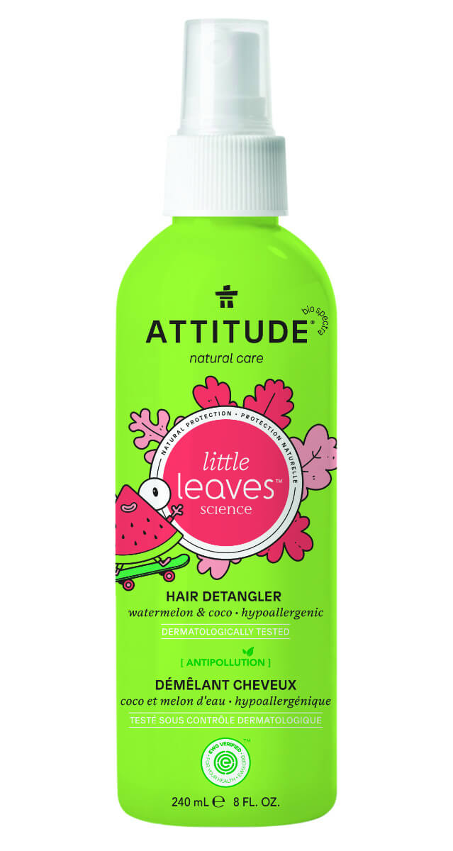 ATTITUDE Sprej pre ľahké rozčesávanie detských vláskov Little leaves s vôňou melónu a kokosu 240 ml