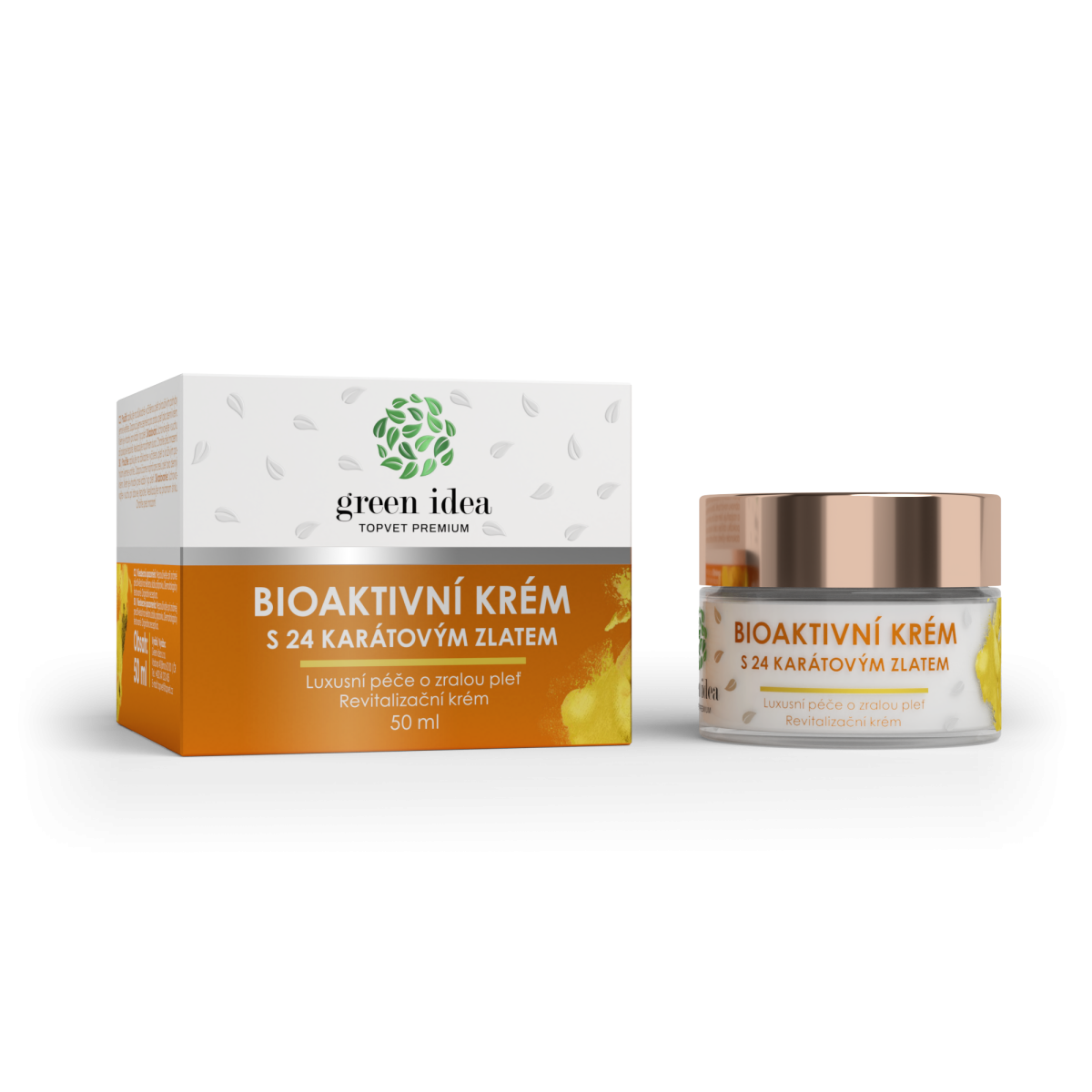 Bioaktívny krém s 24-karátovým zlatom – 50 ml – Green idea