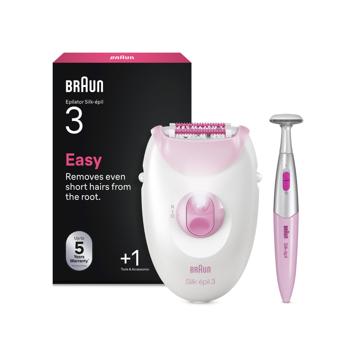 Braun Silk·épil 3 3-202 káblový epilátor, ružový