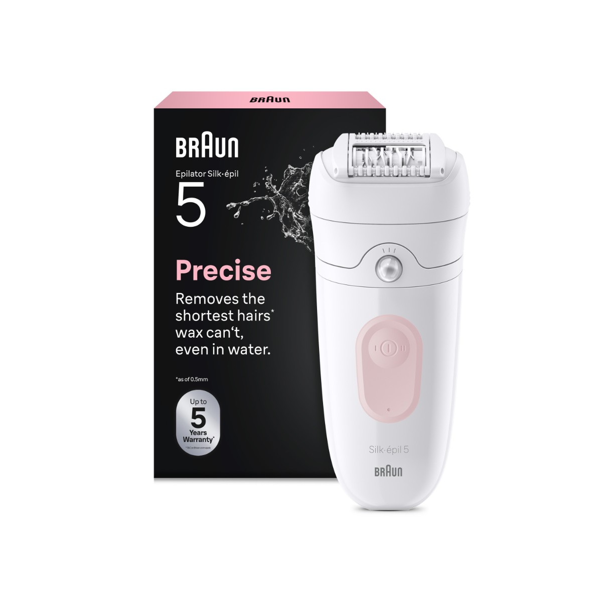 Braun Silk·épil 5 5-000 epilátor na mokré a suché použitie, svetloružový
