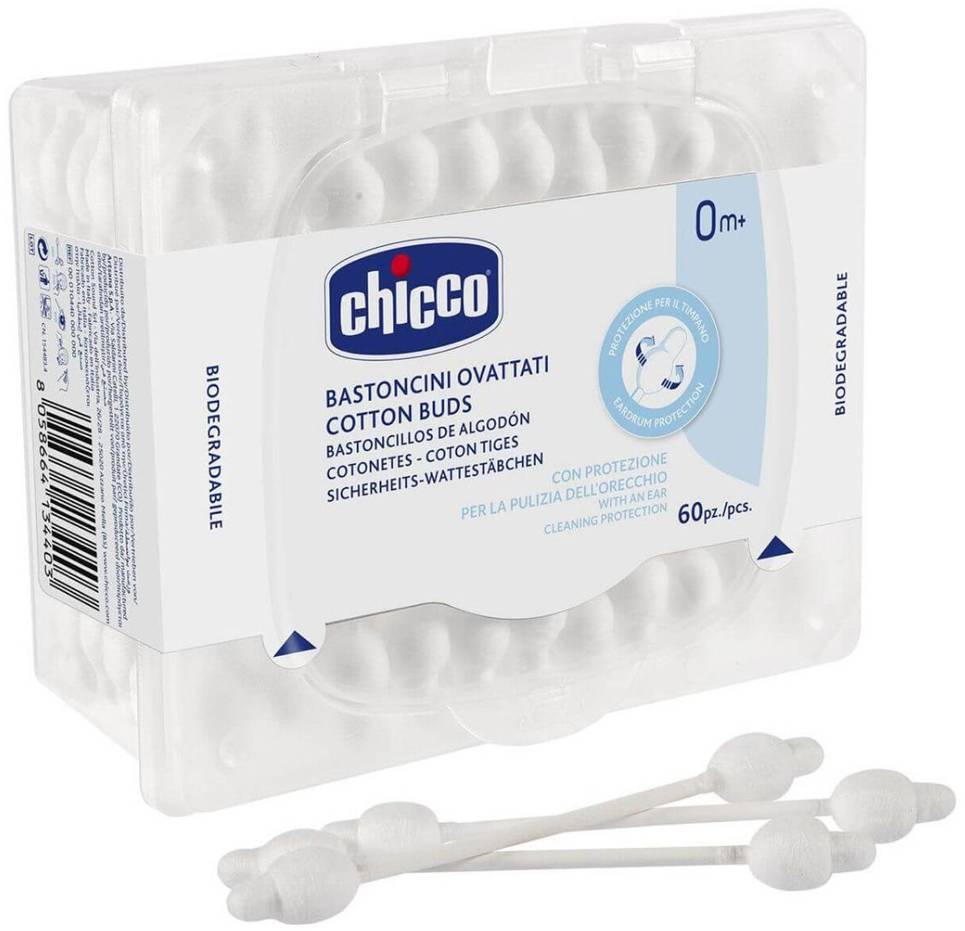 CHICCO Tyčinky vatové anatomické 60 ks