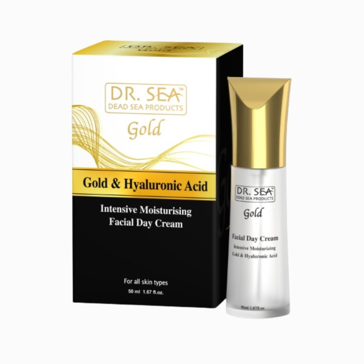 Denný pleťový intenzívny krém s kozmetickým zlatom a kyselinou hyaluronovou - 50ml - Dr. Sea