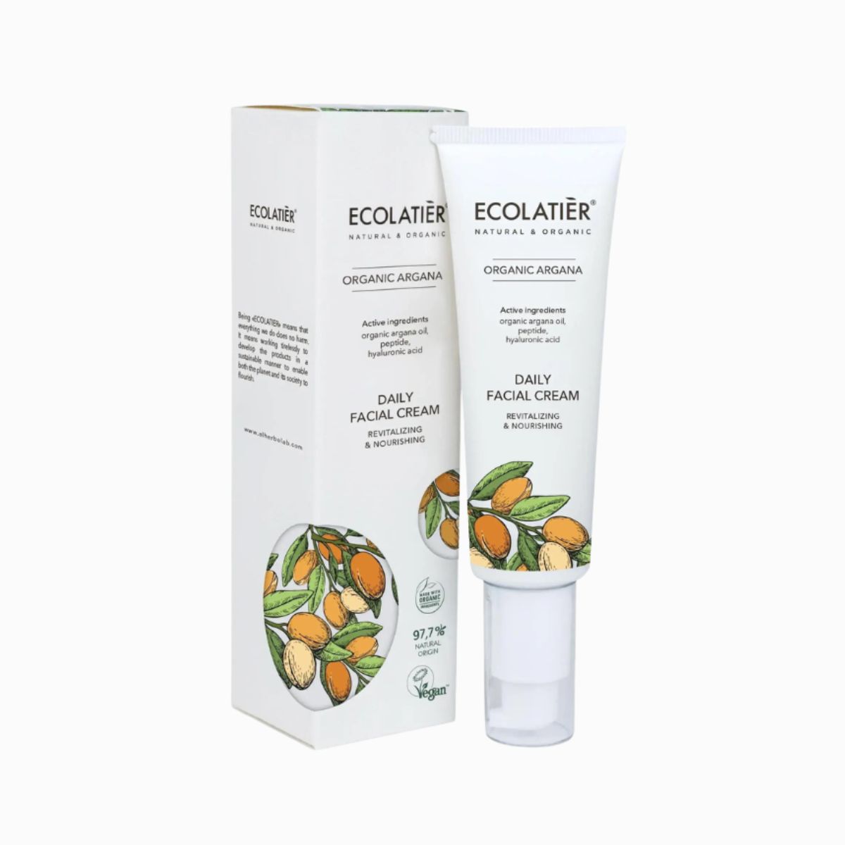 Denný pleťový krém revitalizačný a výživujúci Organic Argana - 50ml - Ecolatier