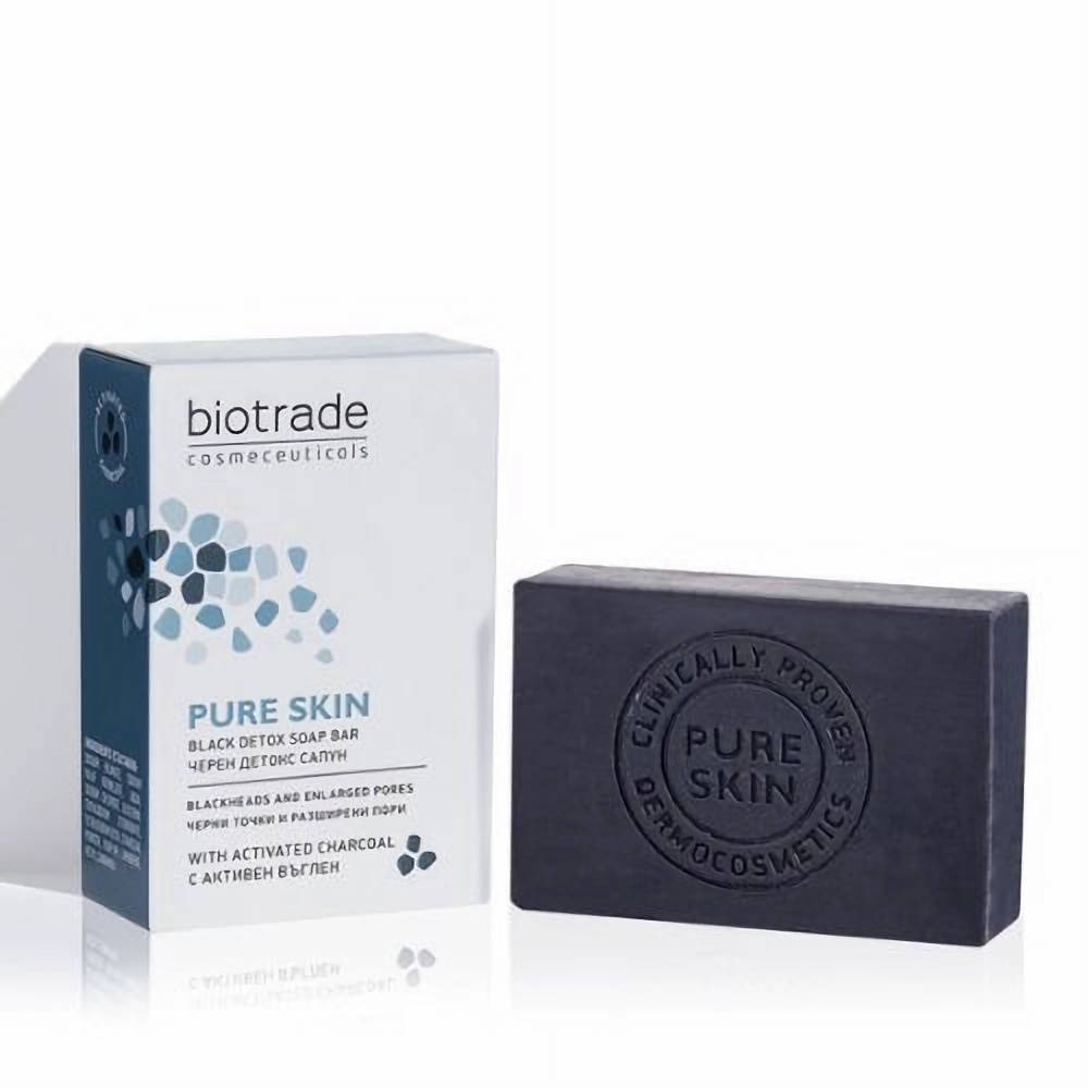 Detoxikačné mydlo s aktívnym uhlím Pure skin Biotrade 100g