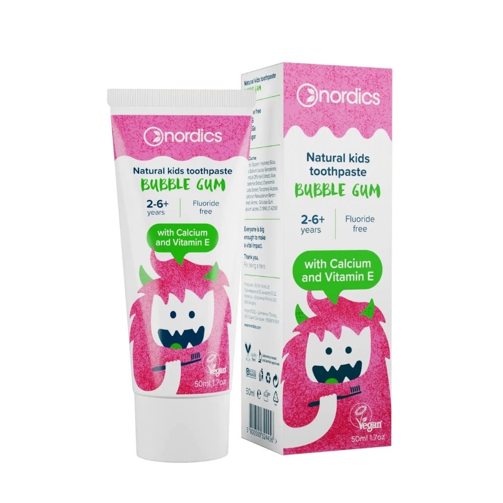 Detská prírodná Zubná pasta Bubble Gum NORDICS 50 ml