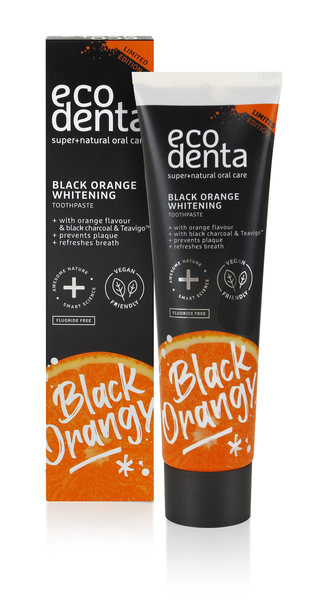 Ecodenta Čierna zubná pasta s príchuťou pomaranča